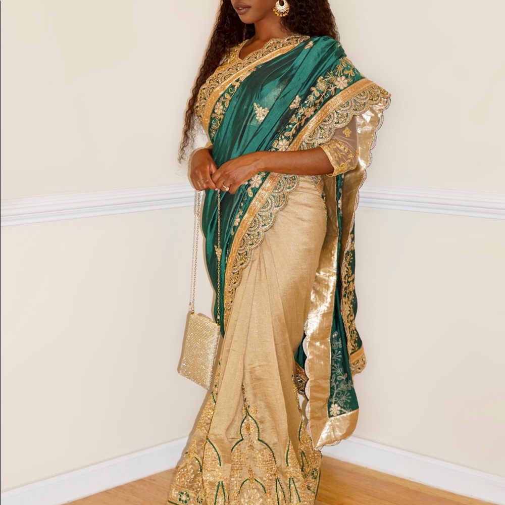 Saree Gold Crop Top